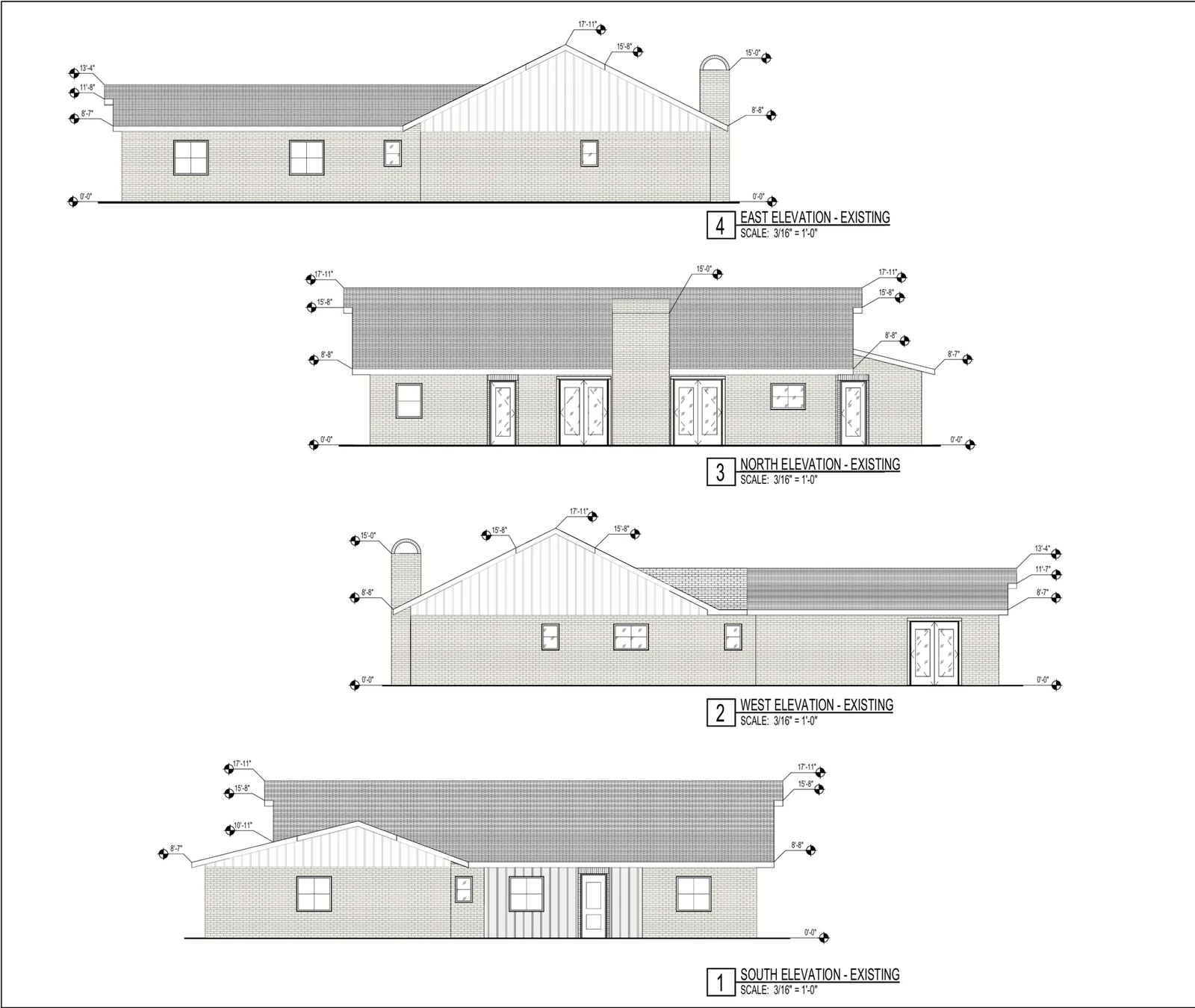 Residential Remodel: Existing Elevations